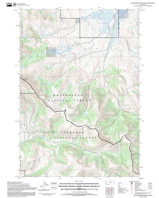 2025 Forest Service Topo Map of Eighteenmile Peak Montana