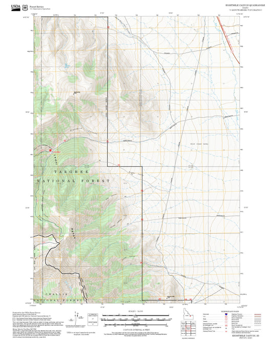 2025 Forest Service Topo Map of Eightmile Canyon Idaho