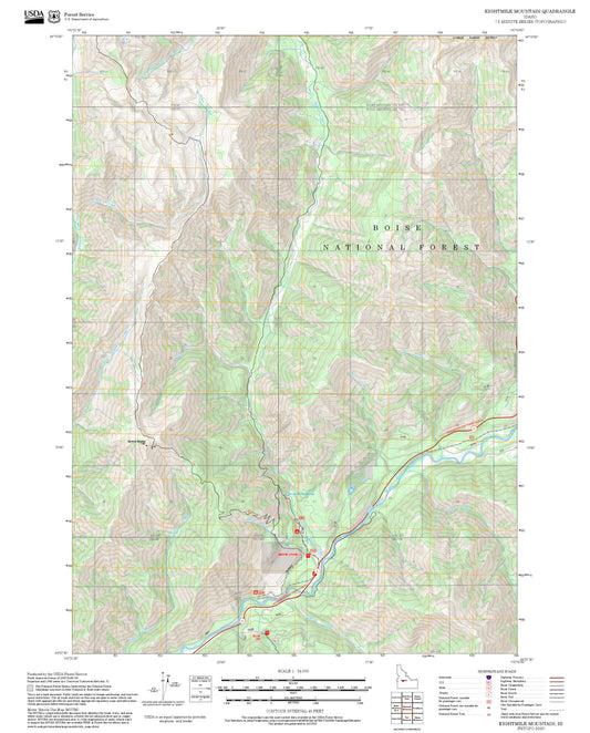 2025 Forest Service Topo Map of Eightmile Mountain Idaho