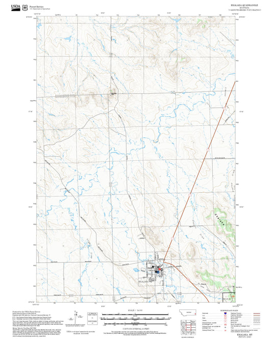 2025 Forest Service Topo Map of Ekalaka Montana