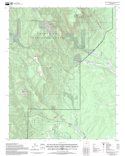 2025 Forest Service Topo Map of El Porvenir New Mexico