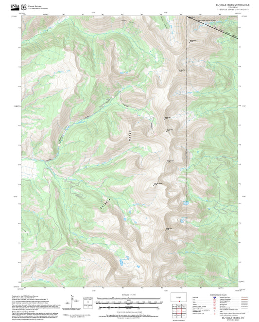 2025 Forest Service Topo Map of El Valle Creek Colorado