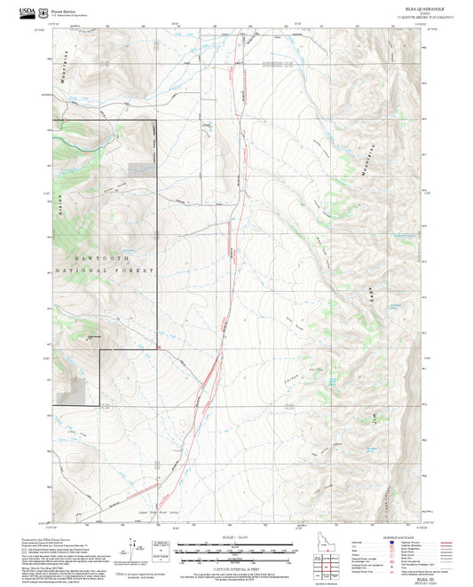 2025 Forest Service Topo Map of Elba Idaho