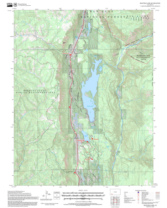2025 Forest Service Topo Map of Electra Lake Colorado