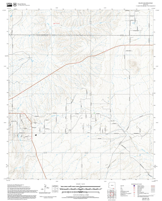 2025 Forest Service Topo Map of Elgin Arizona