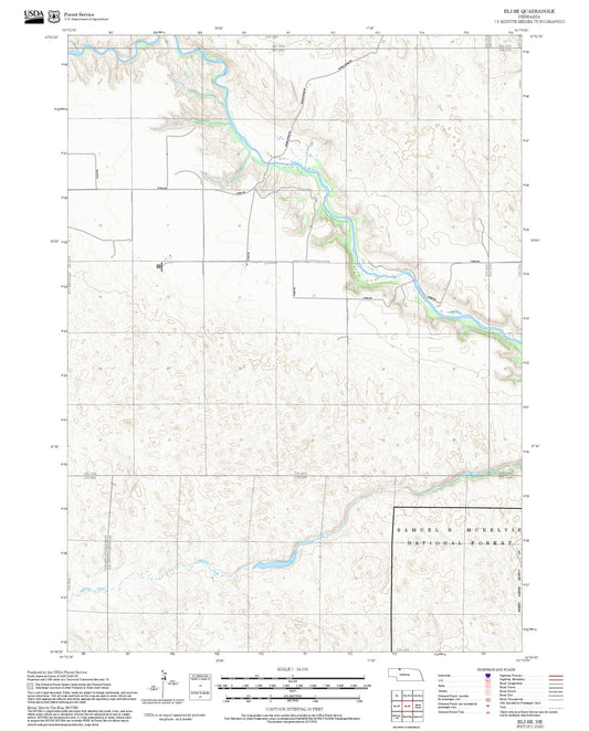 2025 Forest Service Topo Map of Eli SE Nebraska