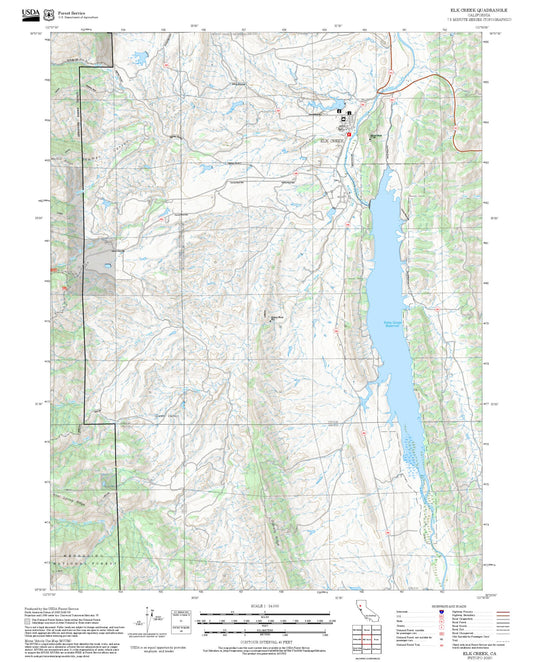 2025 Forest Service Topo Map of Elk Creek California