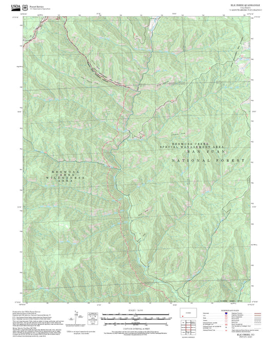 2025 Forest Service Topo Map of Elk Creek Colorado