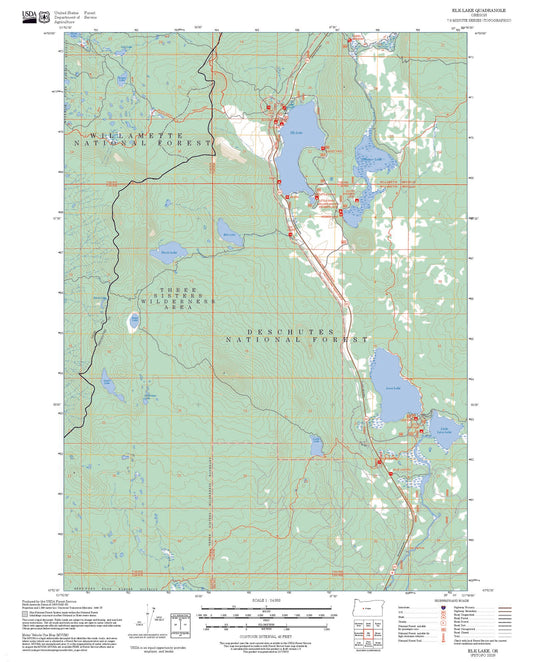 2025 Forest Service Topo Map of Elk Lake Oregon