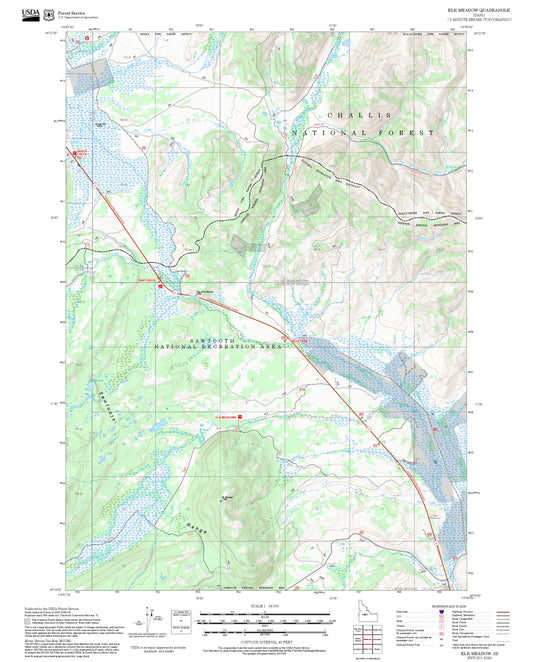 2025 Forest Service Topo Map of Elk Meadow Idaho