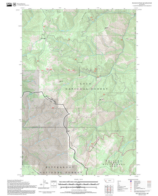 2025 Forest Service Topo Map of Elk Mountain Montana