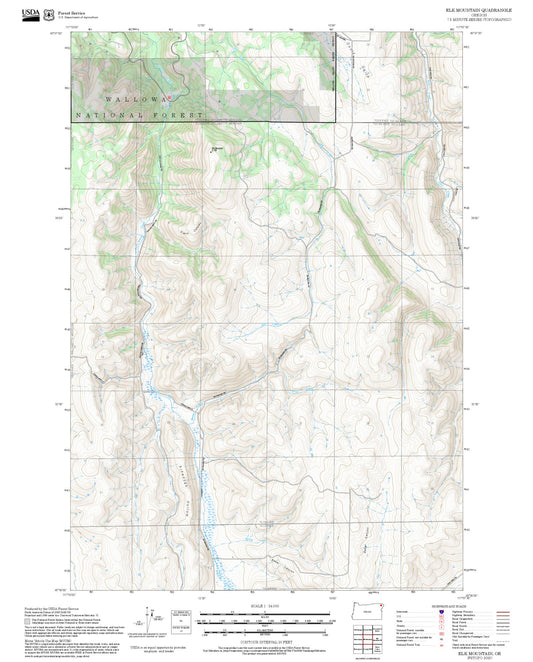 2025 Forest Service Topo Map of Elk Mountain Oregon
