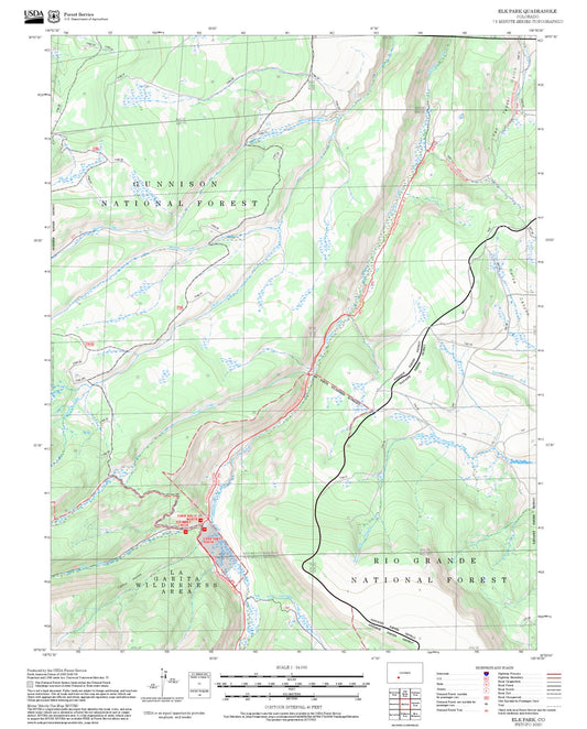 2025 Forest Service Topo Map of Elk Park Colorado