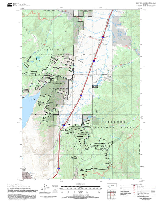 2025 Forest Service Topo Map of Elk Park Pass Montana