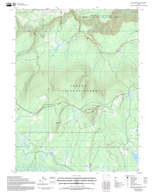 2025 Forest Service Topo Map of Elk Park Utah