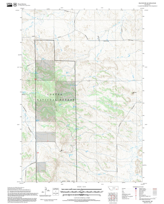 2025 Forest Service Topo Map of Elk Ridge Montana
