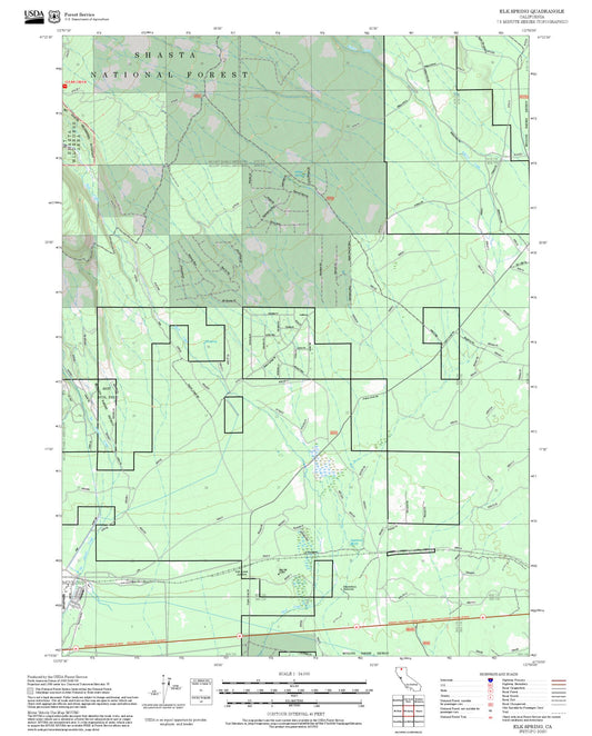 2025 Forest Service Topo Map of Elk Spring California
