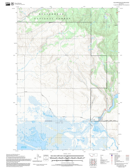 2025 Forest Service Topo Map of Elk Springs Montana
