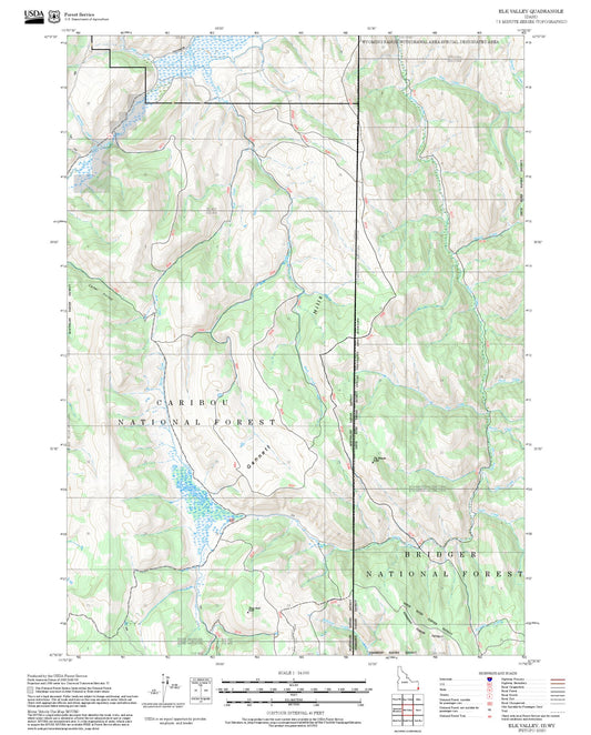 2025 Forest Service Topo Map of Elk Valley Idaho