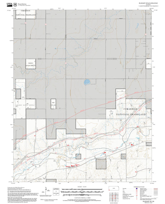 2025 Forest Service Topo Map of Elkhart NE Kansas
