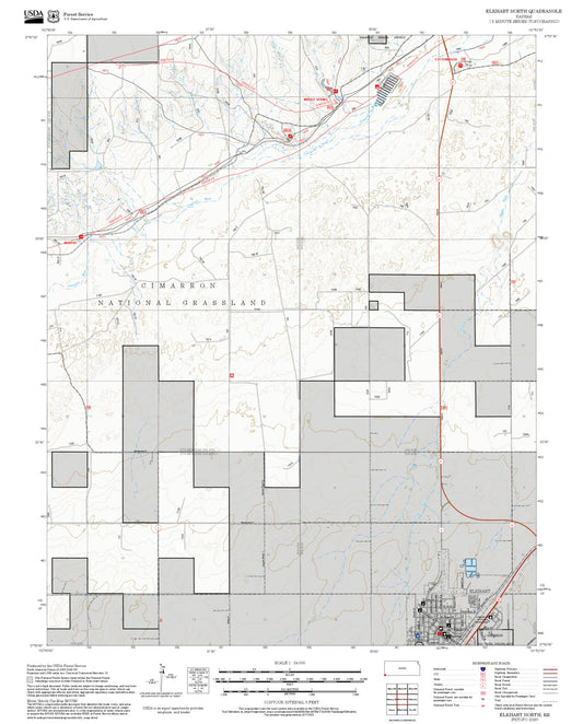 2025 Forest Service Topo Map of Elkhart North Kansas