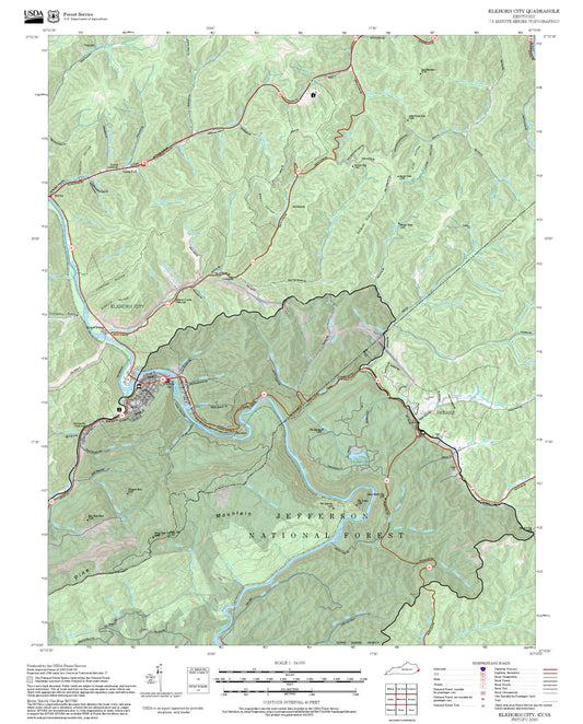2025 Forest Service Topo Map of Elkhorn City Kentucky