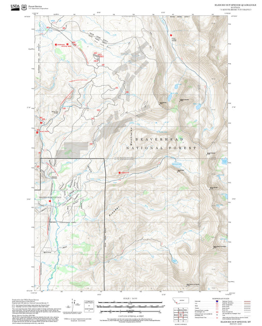 2025 Forest Service Topo Map of Elkhorn Hot Springs Montana