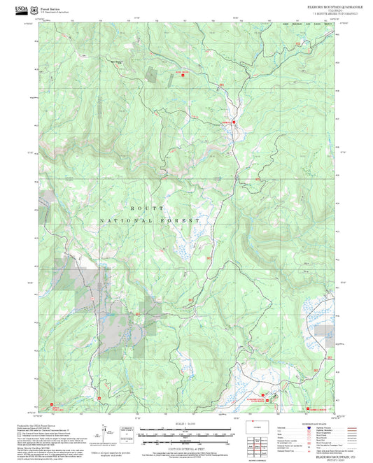 2025 Forest Service Topo Map of Elkhorn Mountain Colorado