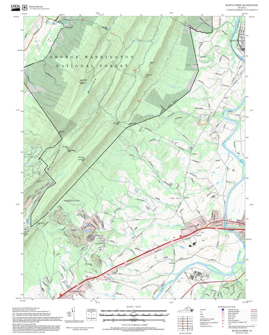 2025 Forest Service Topo Map of Elkton West Virginia