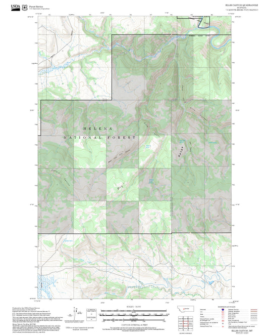 2025 Forest Service Topo Map of Ellis Canyon Montana