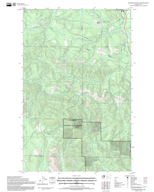 2025 Forest Service Topo Map of Ellis Mountain Washington