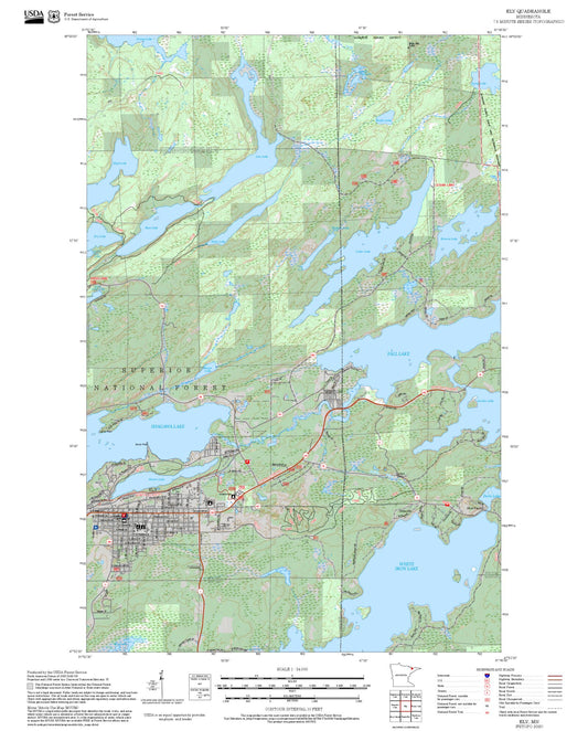 2025 Forest Service Topo Map of Ely Minnesota