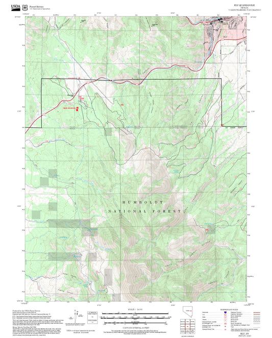 2025 Forest Service Topo Map of Ely Nevada