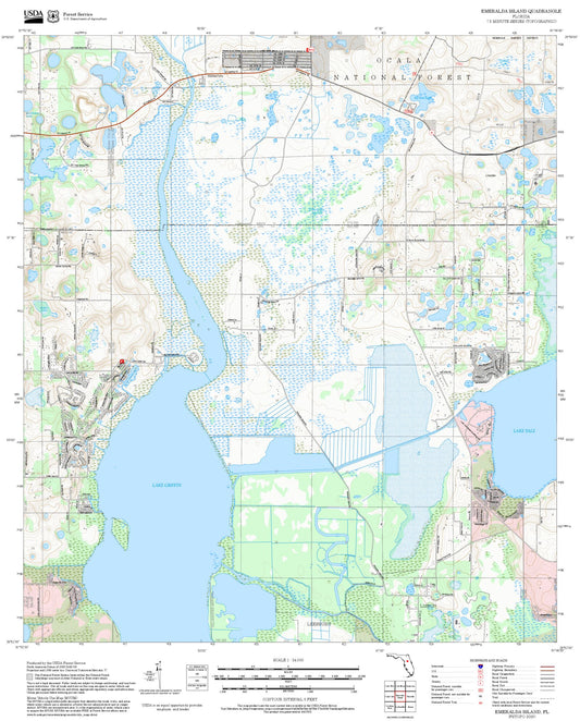 2025 Forest Service Topo Map of Emeralda Island Florida