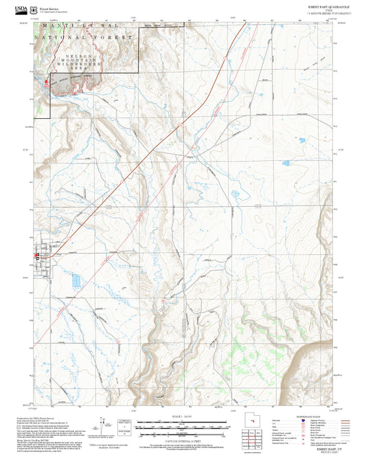 2025 Forest Service Topo Map of Emery East Utah