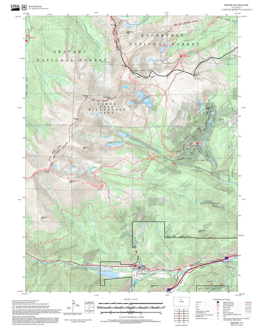 2025 Forest Service Topo Map of Empire Colorado