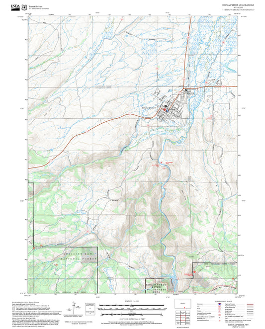 2025 Forest Service Topo Map of Encampment Wyoming