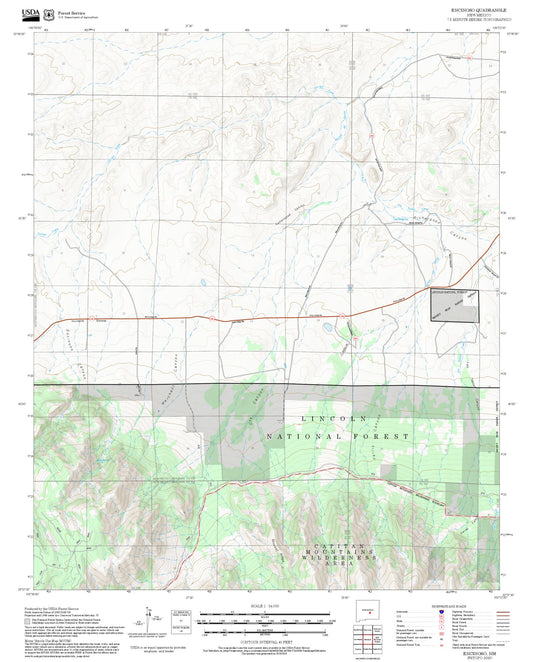2025 Forest Service Topo Map of Encinoso New Mexico