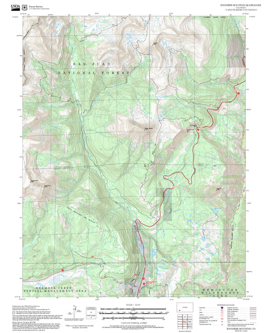 2025 Forest Service Topo Map of Engineer Mountain Colorado