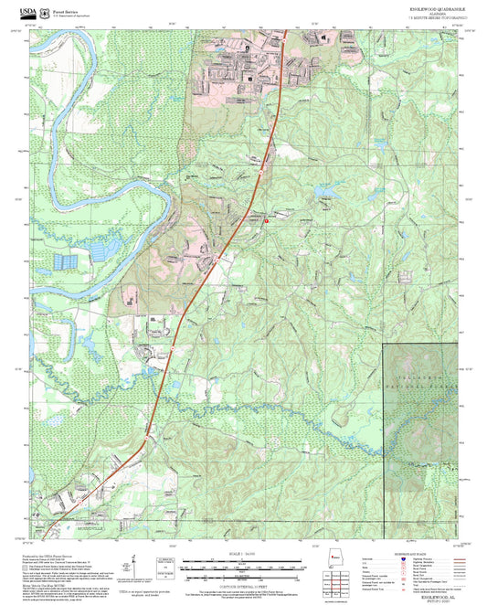 2025 Forest Service Topo Map of Englewood Alabama