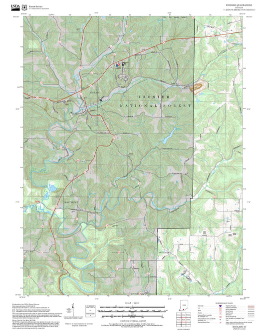 2025 Forest Service Topo Map of English Indiana