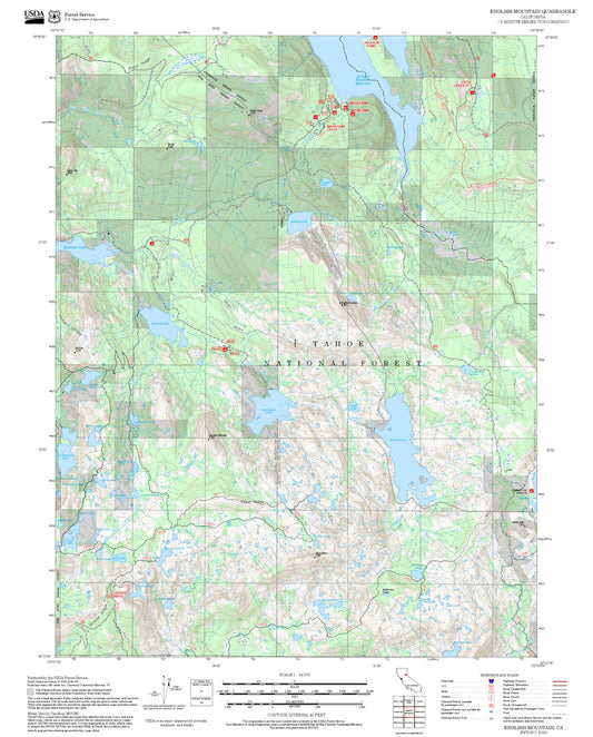 2025 Forest Service Topo Map of English Mountain California