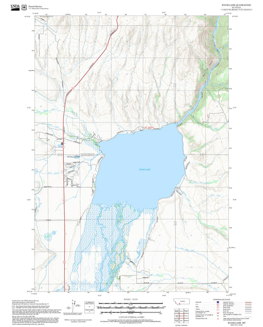 2025 Forest Service Topo Map of Ennis Lake Montana