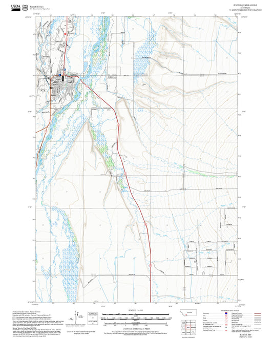 2025 Forest Service Topo Map of Ennis Montana