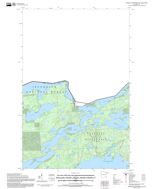 2025 Forest Service Topo Map of Ensign Lake West Minnesota