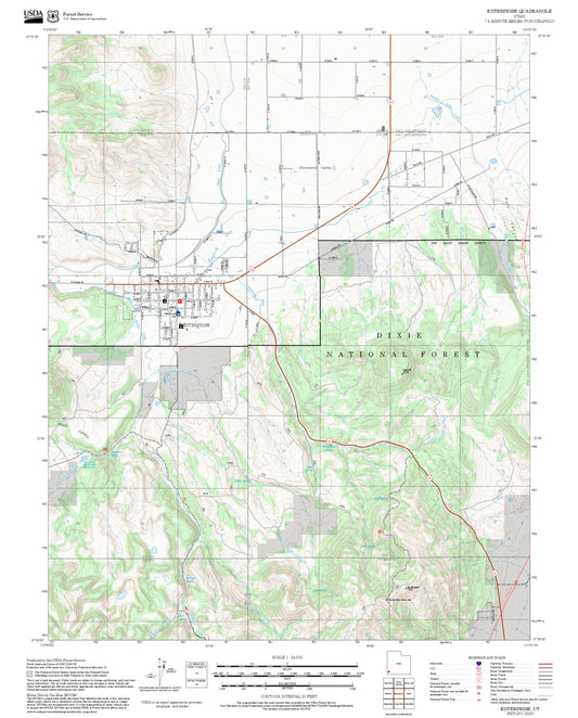 2025 Forest Service Topo Map of Enterprise Utah