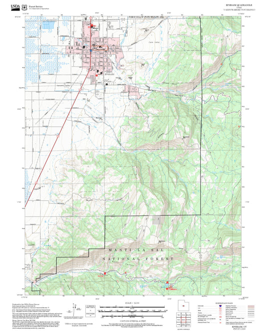 2025 Forest Service Topo Map of Ephraim Utah