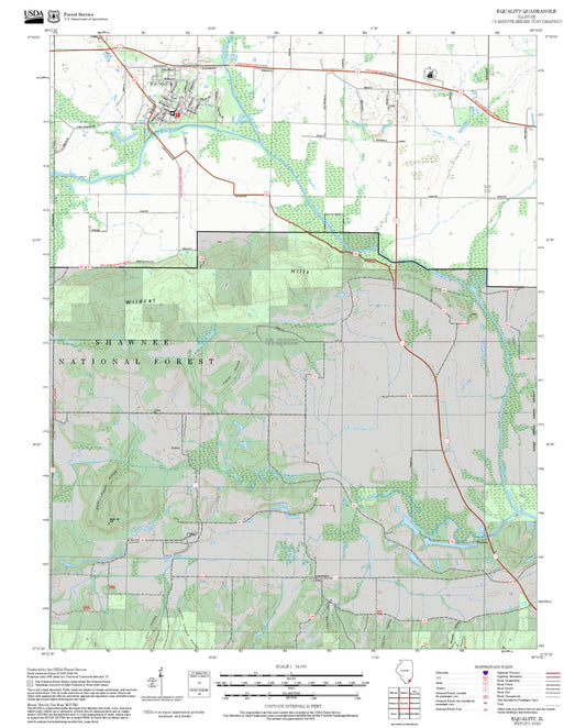 2025 Forest Service Topo Map of Equality Illinois