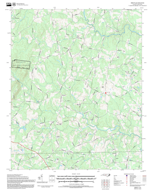2025 Forest Service Topo Map of Erect North Carolina