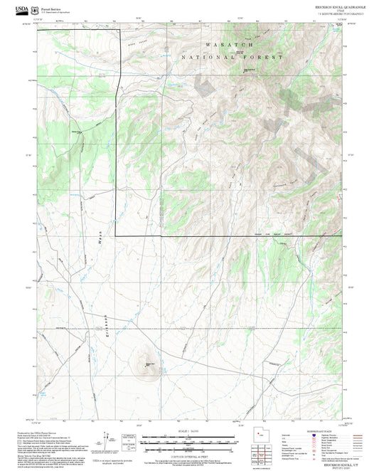 2025 Forest Service Topo Map of Erickson Knoll Utah